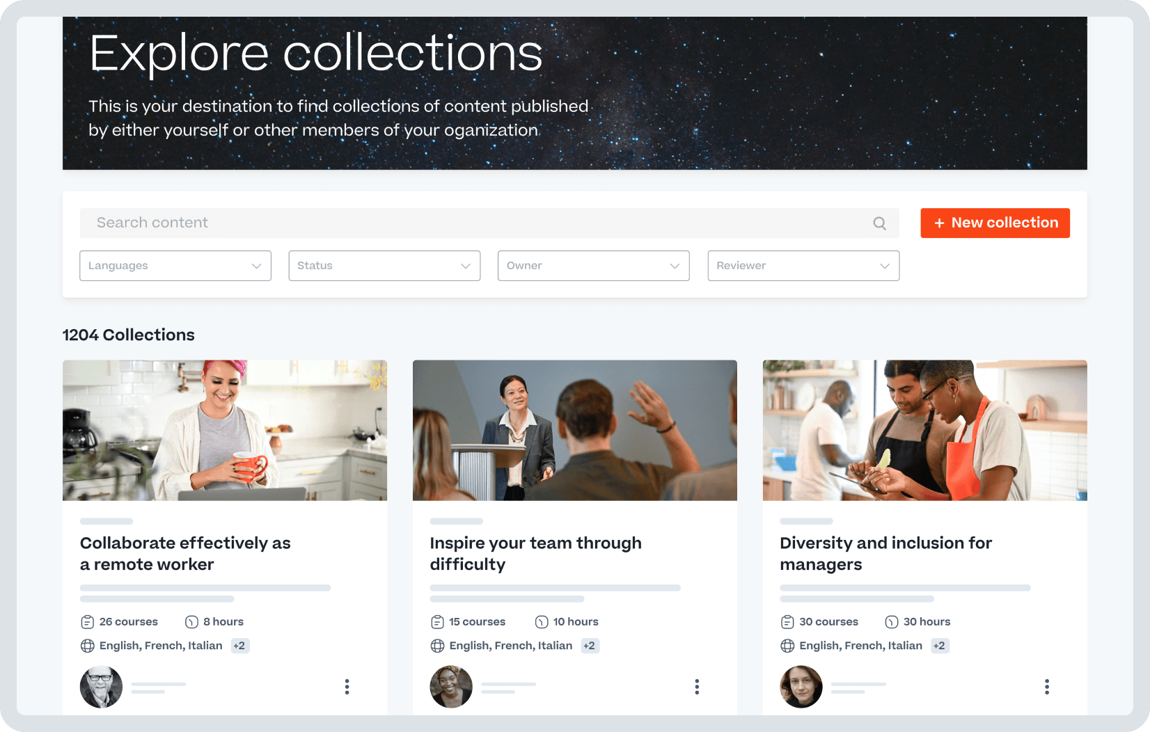 Product screenshot of Cornerstone Content.