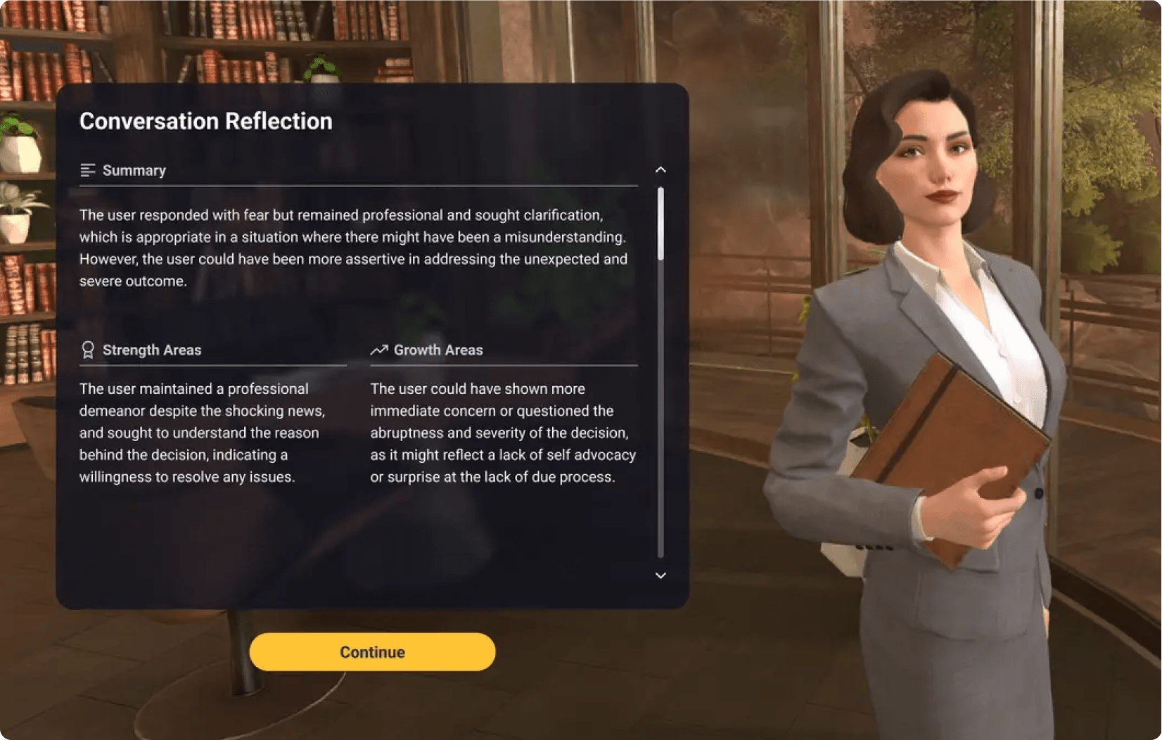 Screenshot of VR learning platform.