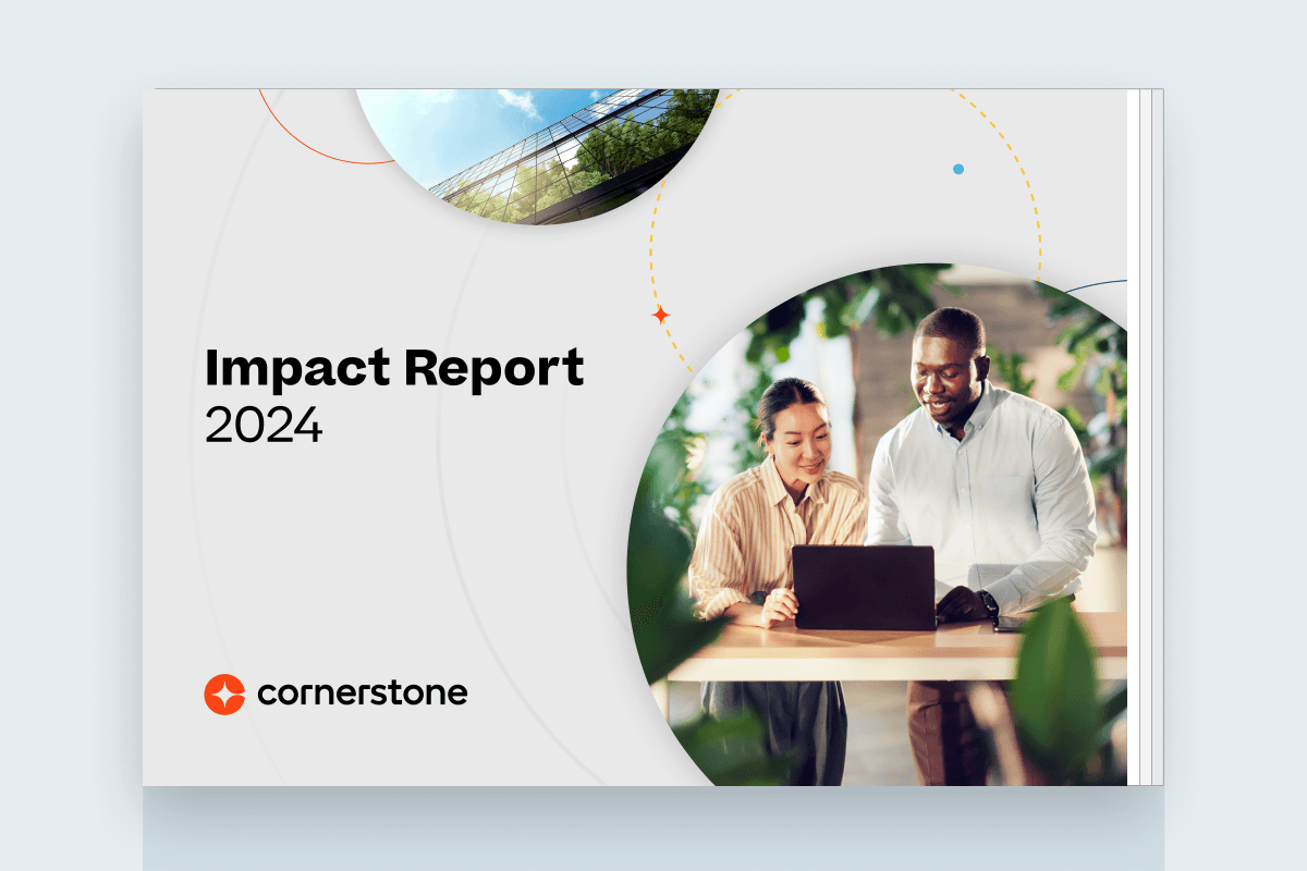 The cover of the cornerstone impact report for 2024.