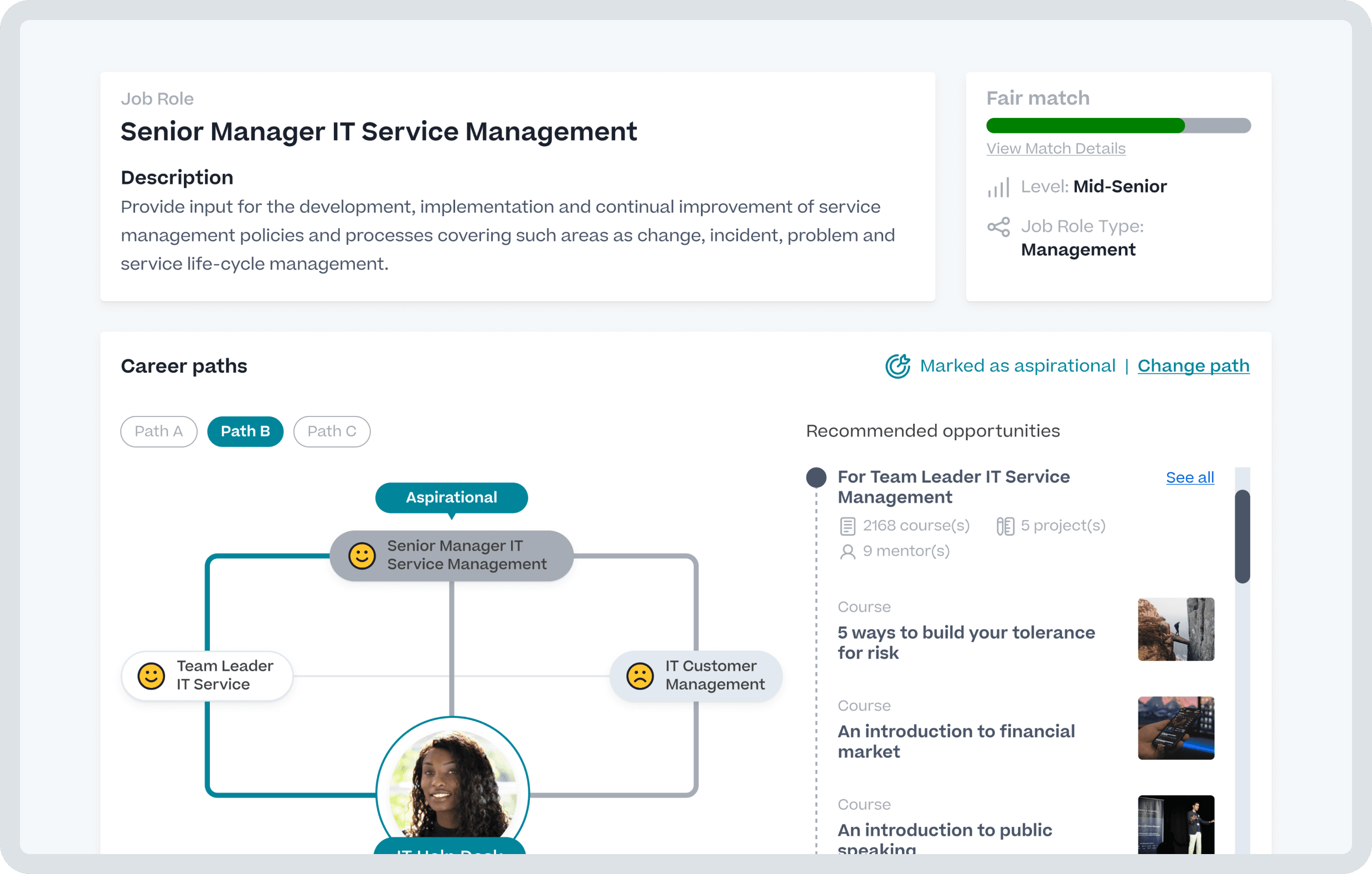 Fournir une trajectoire de carrière et une mobilité