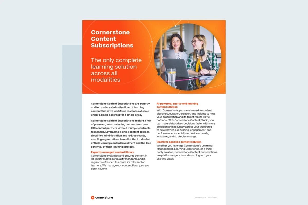 Cornerstone Content Subscriptions